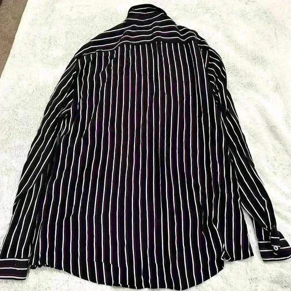 Zara blue, maroon and white striped long sleeve button down size xl - Picture 2 of 3